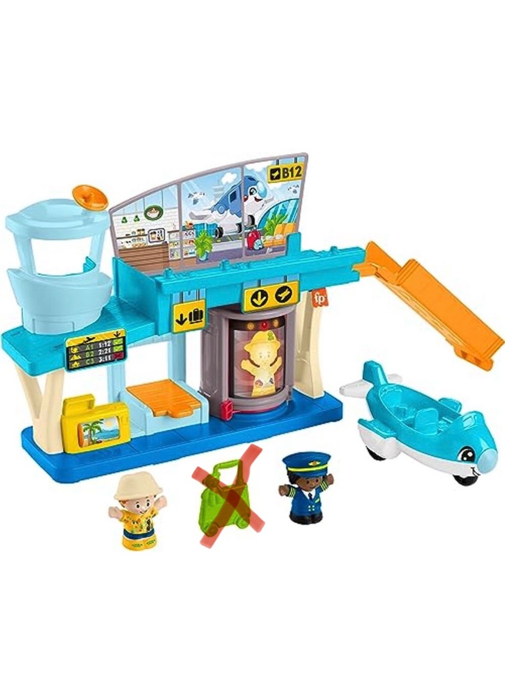 Fisher-Price Little People Airport Playset with Pilot and Traveler Figures - Picture 2 of 2